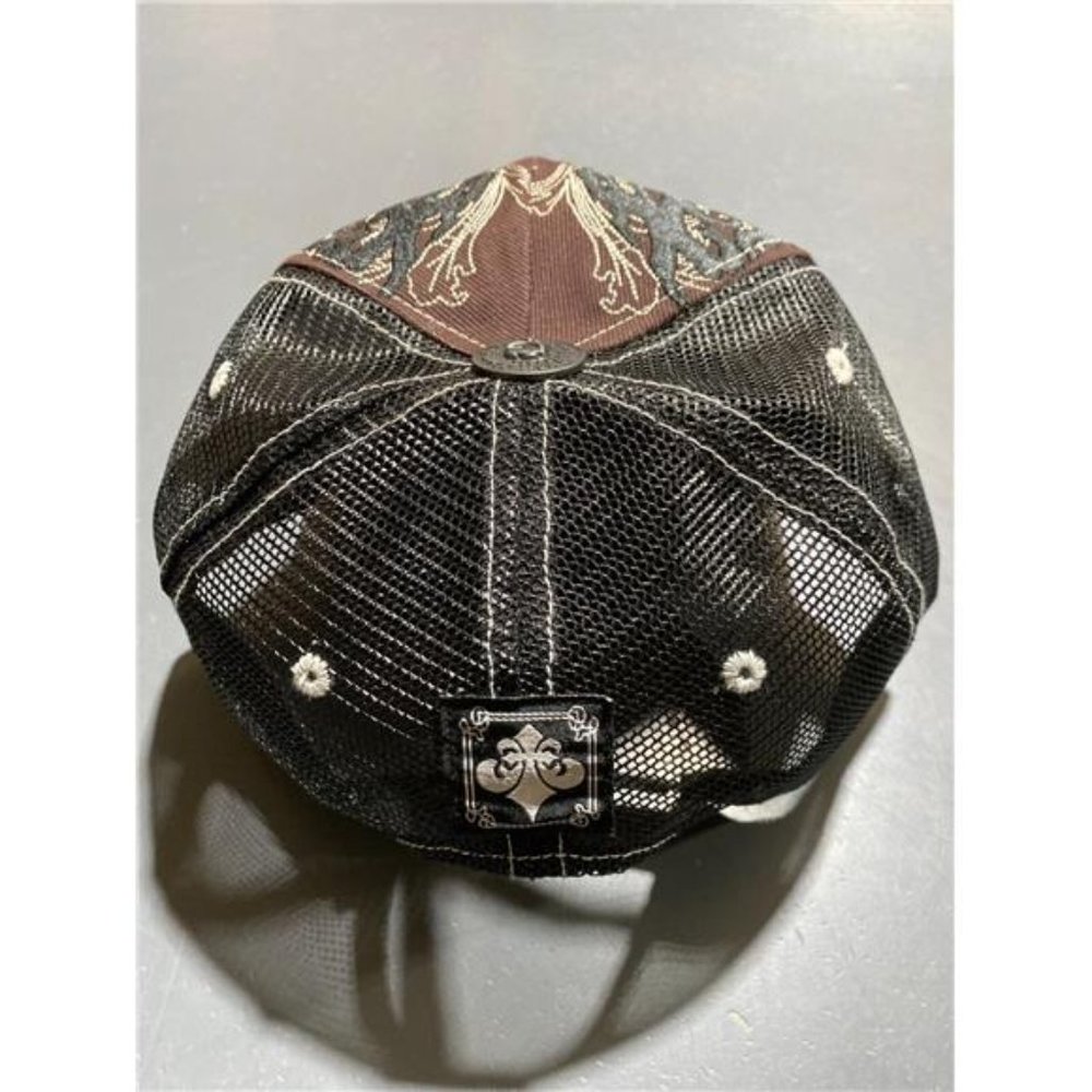 Affliction X Ozzy Osborne Vintage New Double Skull Brown Hat Adult OSFM Trucker - Picture 5 of 6